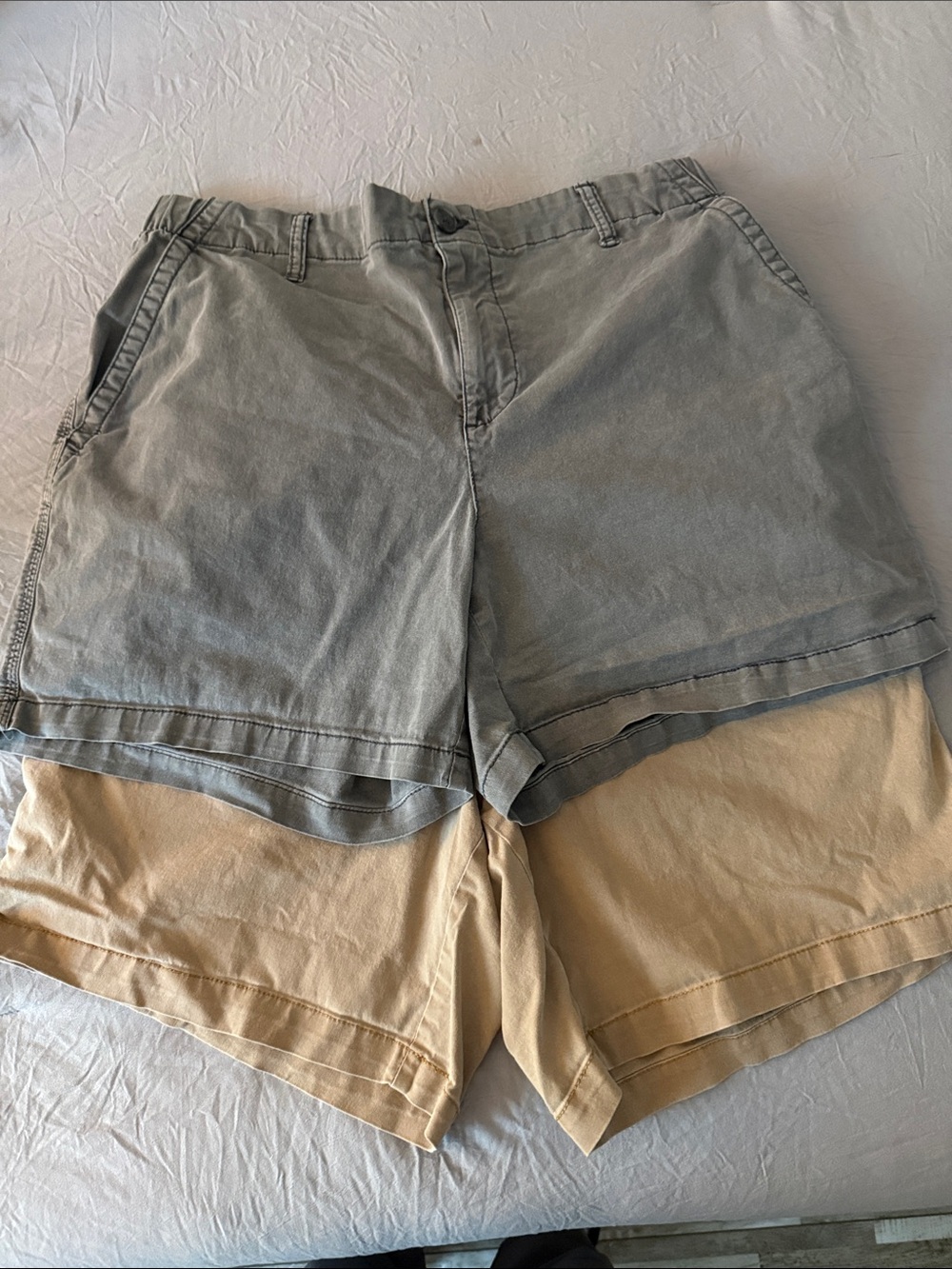 Women’s Casual Cotton Shorts - Gray and Tan